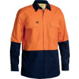 Bisley Hi Vis X Airflow Ripstop Long Sleeve Shirt Orange/Navy