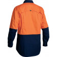 Bisley Hi Vis X Airflow Ripstop Long Sleeve Shirt Orange/Navy
