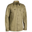 Large Khaki Bisley Mens Cotton Drill Shirt Long Sleeve (BS6433_BCDRL)