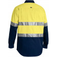 Bisley 3M Taped Cool Lightweight Hi Vis Shirt Yellow/Navy