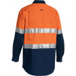 Bisley 3M Taped Cool Lightweight Hi Vis Shirt Orange/Navy