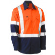Bisley 3M X Taped Hi Vis Cool Lightweight Shirt Orange/Navy