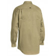 Bisley Closed Front Cotton Lightweight Drill Long Sleeve Shirt Khaki