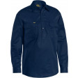 Bisley Closed Front Cotton Lightweight Drill Long Sleeve Shirt Navy