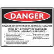 DANGER BEWARE OF OVERHEAD ELECTRICAL HAZARDS Metal