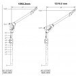 Pelsue Davit Mast - includes center post, elbow & 42"/48" offset arm (base and hoist sold separately)