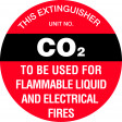 200mm Disc - Poly - Fire Extinguisher Marker - CO2 (Black) (FRL04P)