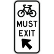 600x1200mm - Aluminium - Class 1 Reflective - Bicycles Must Exit (G9-65)