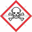 GHS ACUTE TOXICITY SYMBOL 100mm Square Self Stick Vinyl (Pack of 5)