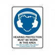 HEARING PROTECTION MUST BE WORN 450x600mm Poly