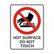 HOT SURFACE DO NOT TOUCH 100x140mm Self Stick Vinyl (Pack of 5)