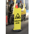 1215x300mm, Corflute Bollard Sign - Forklifts in Use (Sign Only) (PBC03)