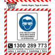 PICTO EYE PROTECTION REQUIRED 225x300mm Metal