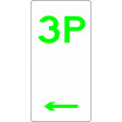 225x450mm - Aluminium - 3 Hour Parking  (Left Arrow) (R5-3(L))