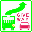 350x350mm - Class 2 - Self Adhesive - Give Way To Bus (R6-31A)