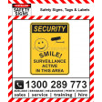 SECURITY SMILE AND CAMERA Metal / Self Stick Vinyl (Pack of 5)