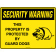 450x300mm - Metal - Security Warning This Property is Protected by Guard Dogs (SW017LSM)