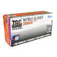 TGC (Box of 100) Orange Hi-Vis Nitrile Disposable Gloves XS