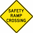 900x900mm - Aluminium - Class 1 Reflective - Safety Ramp Crossing (W5-31C)