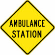 900x900mm - Aluminium - Class 1 Reflective - Ambulance Station (W5-37C)