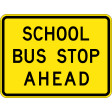 960x720mm - Aluminium - Class 1 Reflective - School Bus Stop Ahead (W8-213C)