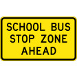 1145x660mm - Aluminium - Class 1 Reflective - School Bus Stop Zone Ahead (W8-233C)