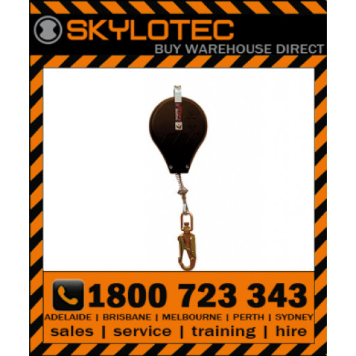 Skylotec HSG HK - SRL 8m, 5mm galcable with impact indicating swivel d_action 45kN steel snap hook, 23mm gate, 15kN side load (FASK HSG-002-8)