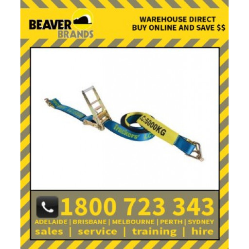 Beaver Ratchet Tie Down 75mm X 12m With Hook & Keeper - Lc 5000kg (349075-12)