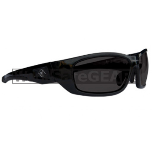 Bandit III Maverick Polarised Safety Glasses Eye Protection Specs Black Frame, Smoke Lens (8105SBPS-Polarised)