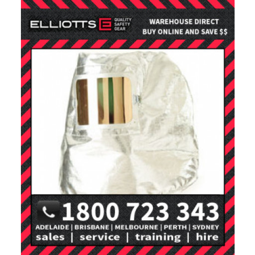 Elliotts Aluminised KEVLAR LINED HOOD Furnace FR Welding Protective Clothing Workwear (AKH27GRV)