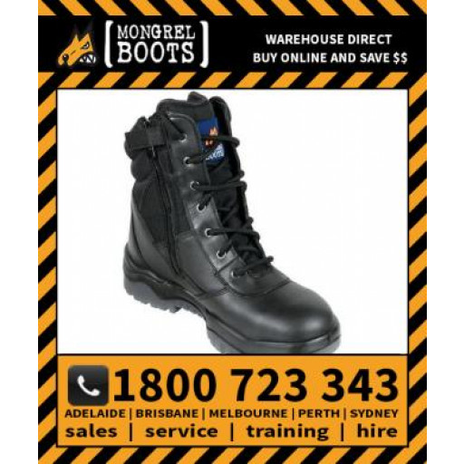 Mongrel Black Black High Leg ZipSider Boot Work Boot Victor Footwear Shoe (951020)