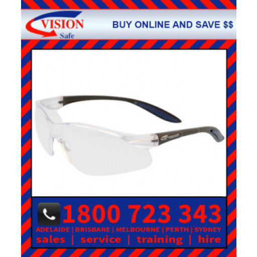 Harpoon 261 Clear Anti-Fog Anti-Scratch Lens with Black Frame Safety Glasses (261BKCLAF)