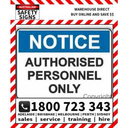 (N482CM) NOTICE AUTH. PERSONNEL ONLY 225x300mm METAL