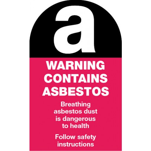 90x55mm - Self Adhesive - Sheet of 10 - Warning Contains Asbestos etc. (ASB26A)