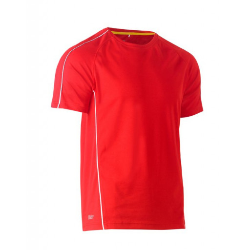 Bisley Cool Mesh Tee Red with reflective piping
