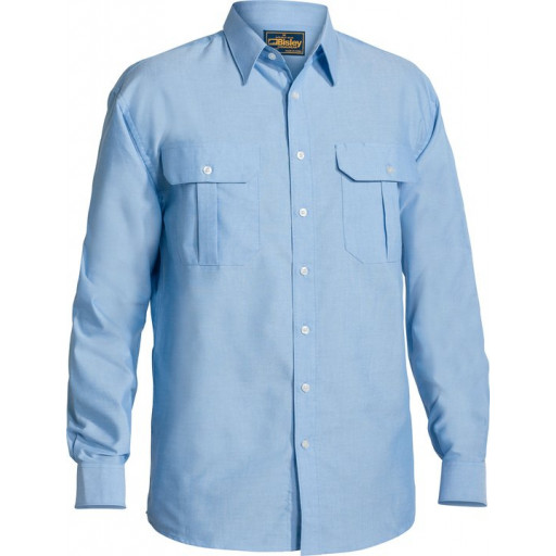 Bisley Oxford Long Sleeve Shirt Blue