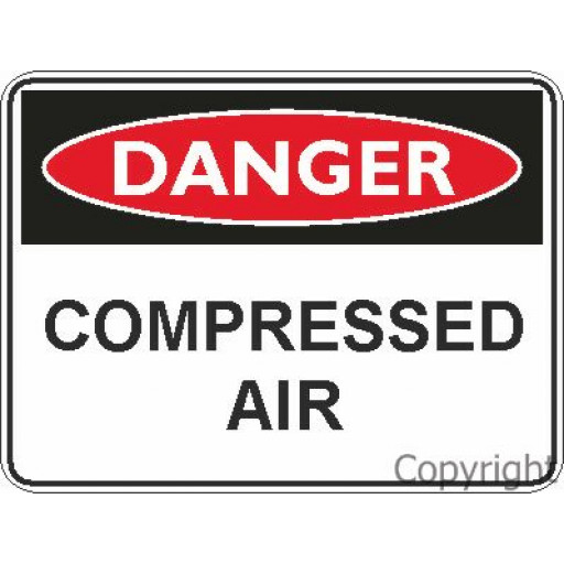 DANGER COMPRESSED AIR 100x140mm SS Vinyl (Pack of 5)