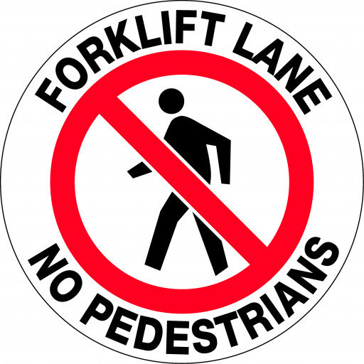 400mm - Self Adhesive, Anti-slip, Floor Graphics - Forklift Lane No Pedestrians (FG1102)