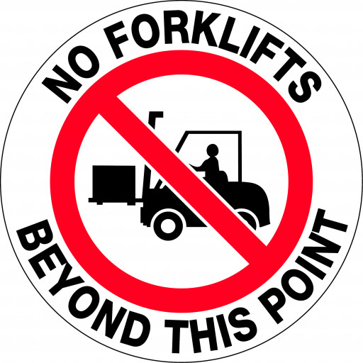 400mm - Self Adhesive, Anti-slip, Floor Graphics - No Forklifts Beyond this Point (FG1103)