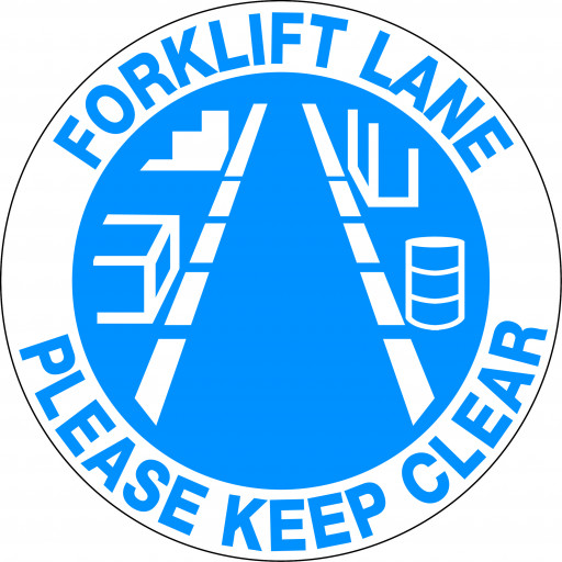 400mm - Self Adhesive, Anti-slip, Floor Graphics - Forklift Lane Please Keep Clear (FG1111)