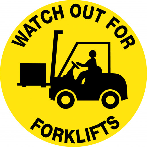 400mm - Self Adhesive, Anti-slip, Floor Graphics - Watch Out for Forklifts (FG1113)