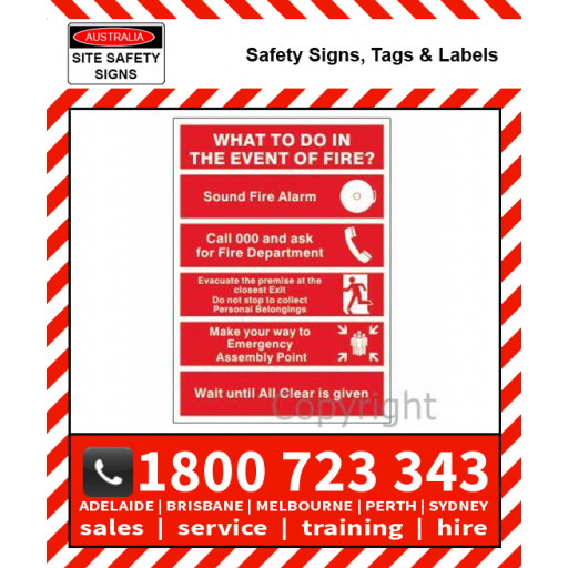 FIRE EVACUATION POSTER A3 Laminated Paper