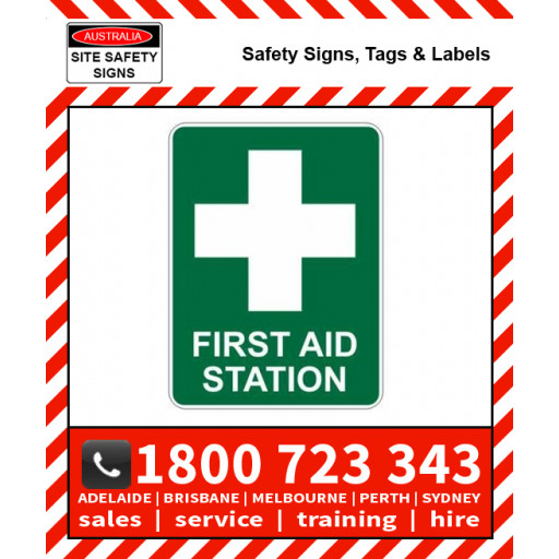 FIRST AID STATION POLY Various Sizes Flute / Metal / Poly / Self Stick Vinyl