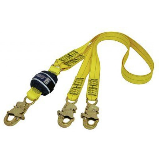 Force2 Shock Absorbing Lanyards Webbing Double Tail 2.0m overall length