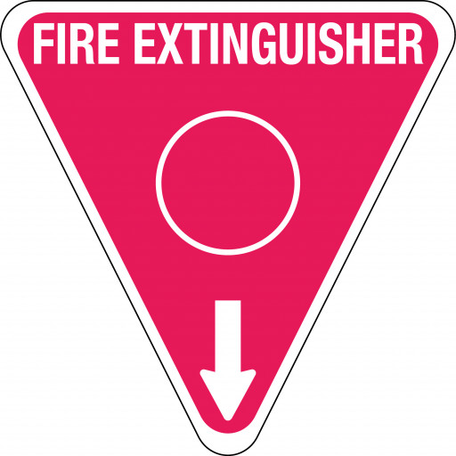 350mm Poly Triangle - Fire Extinguisher Marker - Water (Red) (FRL01TRP)