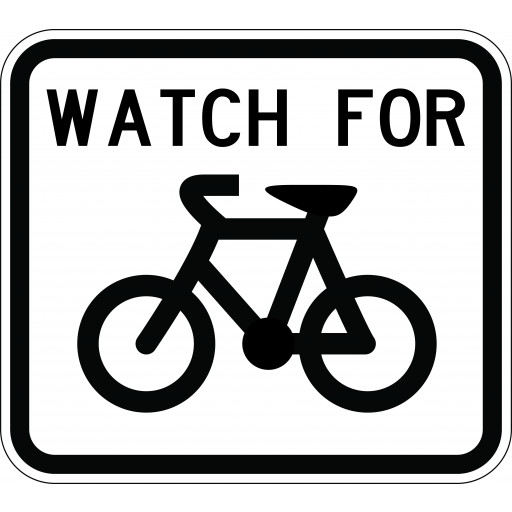 900x800mm - Aluminium - Class 1 Reflective - Watch For Bicycles (G9-57A)