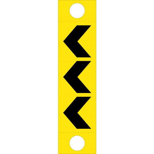1215x300mm, Corflute Bollard Sign - Chevron Left Arrow (Sign Only) (PBC01)