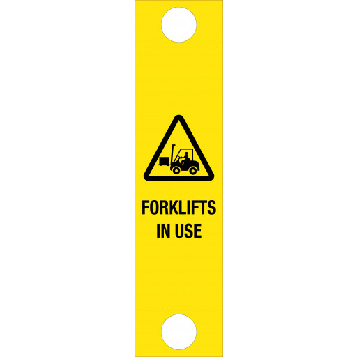 1215x300mm, Corflute Bollard Sign - Forklifts in Use (Sign Only) (PBC03)