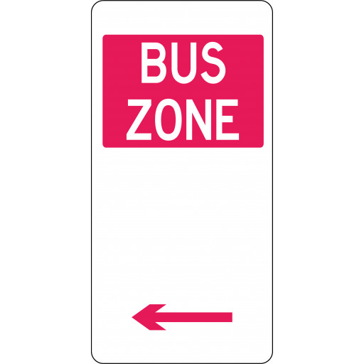 225x450mm - Aluminium - Bus Zone (Left Arrow) (R5-20(L))