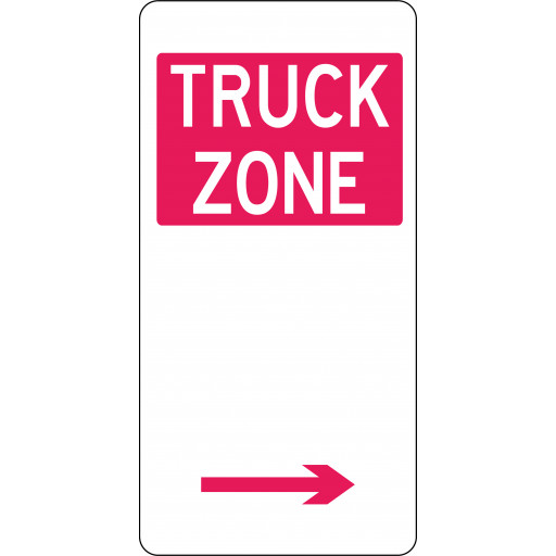 225x450mm - Aluminium -Truck Zone (Right Arrow) (R5-24(R)